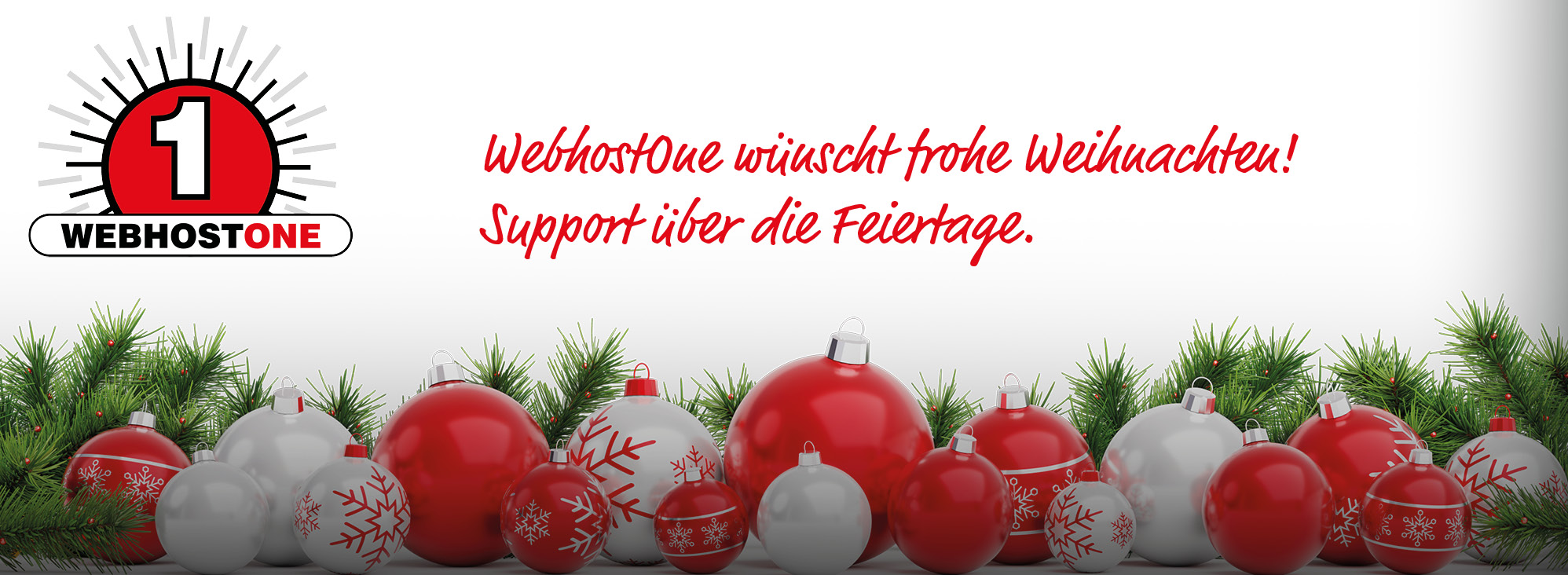 WebhostOne wünscht frohe Weihnachten! Support über die Feiertage